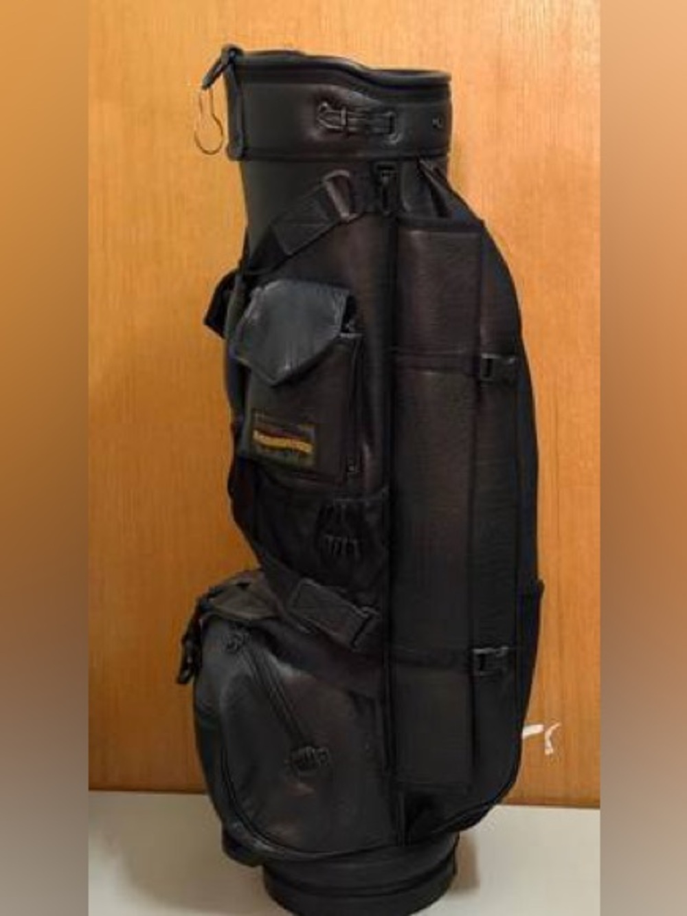 Vintage Bacardi Black Leather Standing Golf Bag